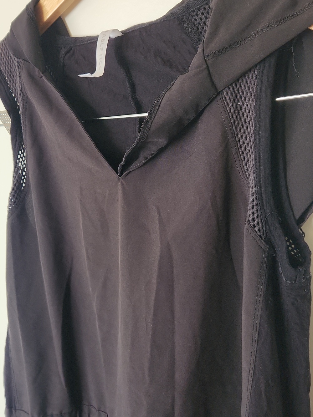Fabletics Alana Mini Dress Black Hooded Drawstring Waist Small - Picture 5 of 8